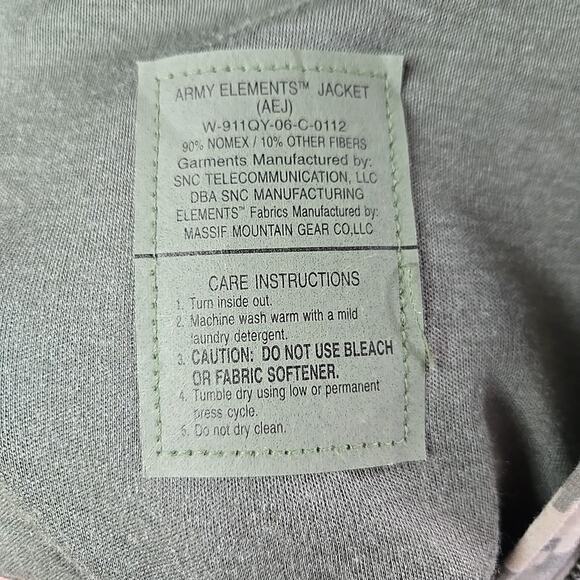 USGI MASSIF Army Elements Jacket AEJ UCP ACU Medium 90% NOMEX W-911QY-06-C-0112 - Picture 7 of 10